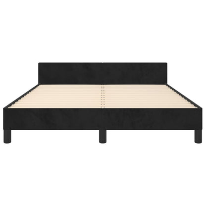 Estrutura de cama c/ cabeceira 140x190 cm veludo preto