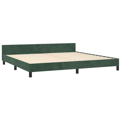 Estrutura de cama c/ cabeceira 200x200 cm veludo verde-escuro