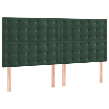 Estrutura de cama c/ cabeceira 140x190 cm veludo verde-escuro