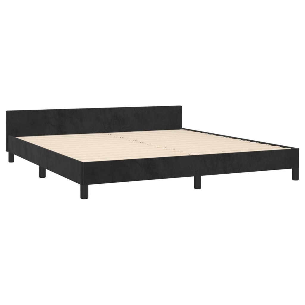 Estrutura de cama c/ cabeceira 180x200 cm veludo preto