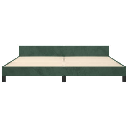 Estrutura de cama c/ cabeceira 200x200 cm veludo verde-escuro