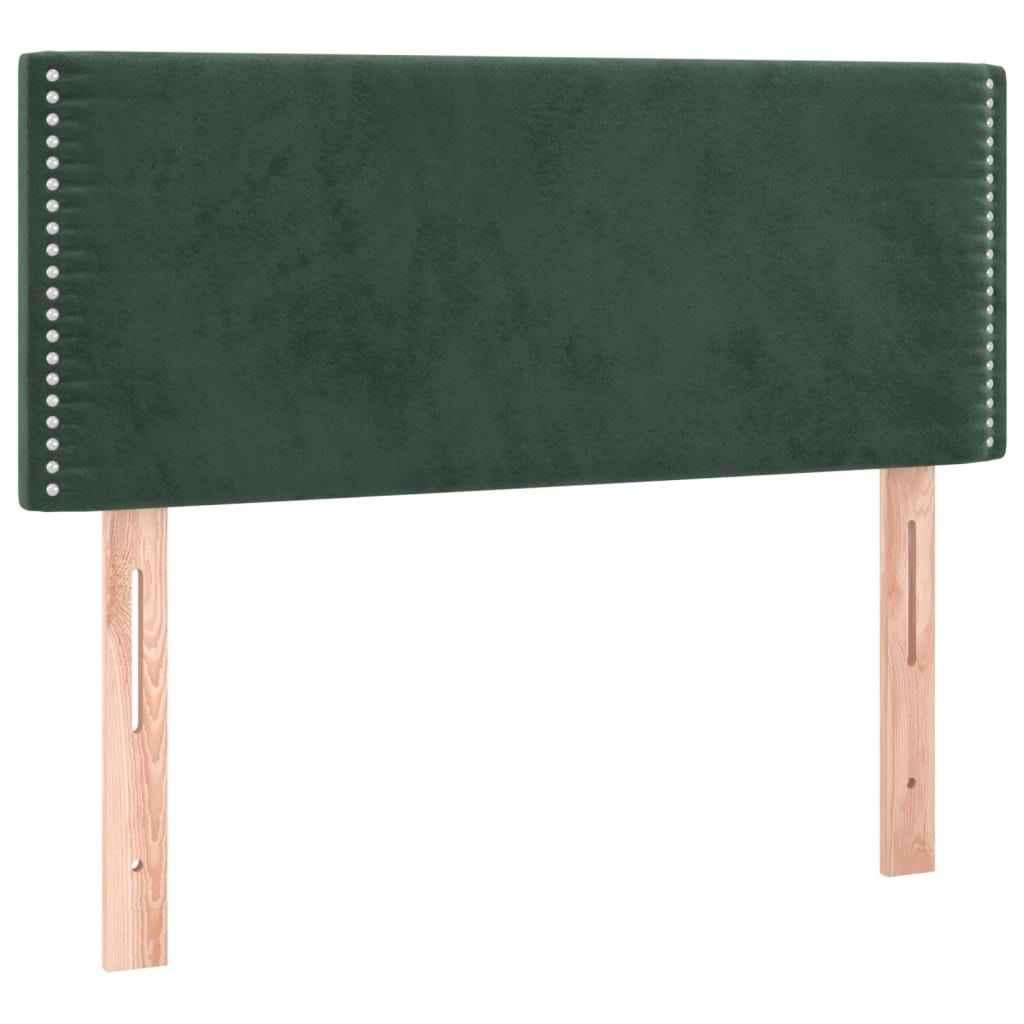 Cama boxspring com colchão 120x200 cm veludo verde-escuro