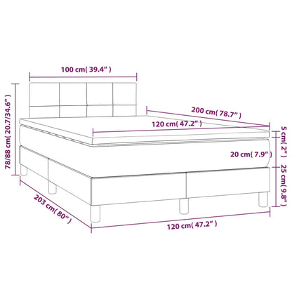 Cama boxspring com colchão 120x200 cm veludo preto