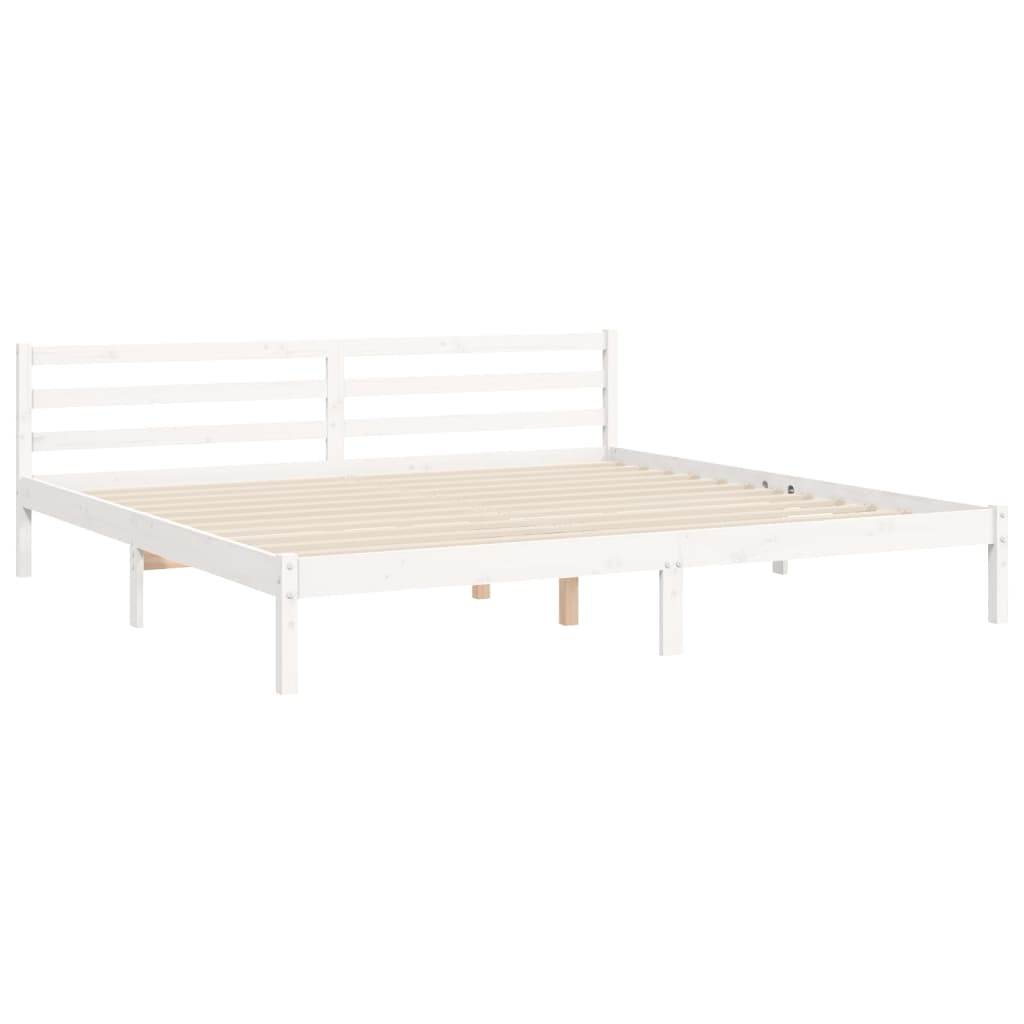 Estrutura cama Super King Size c/ cabeceira madeira branco