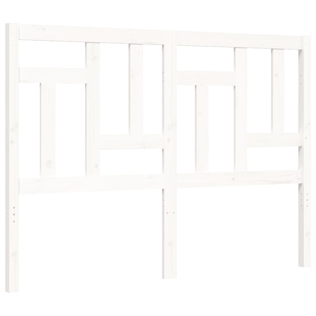 Estrutura de cama com cabeceira 140x190cm madeira maciça branco