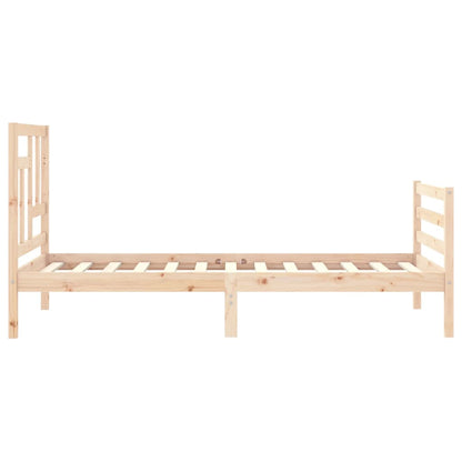 Estrutura de cama com cabeceira 90x200 cm madeira maciça