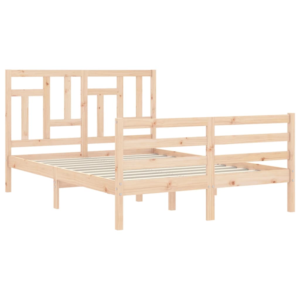 Estrutura de cama com cabeceira 120x200 cmmadeira maciça