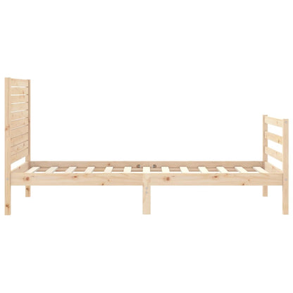 Estrutura de cama com cabeceira 90x200 cm madeira maciça