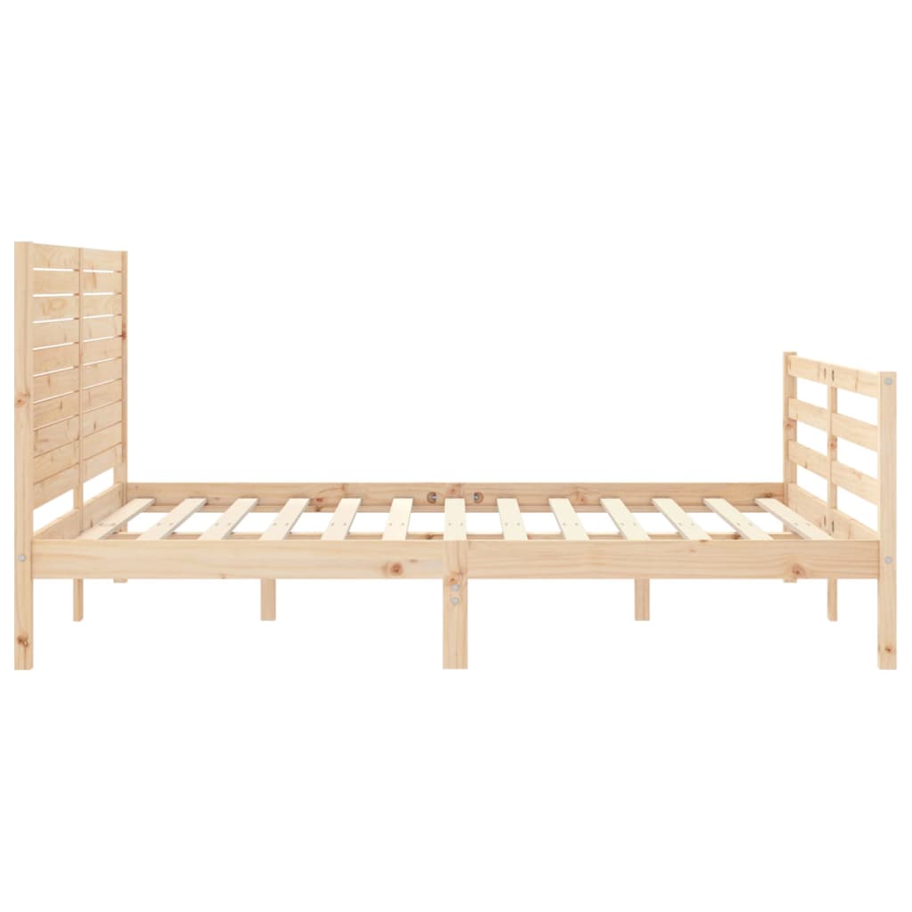 Estrutura de cama com cabeceira 160x200 cm madeira maciça