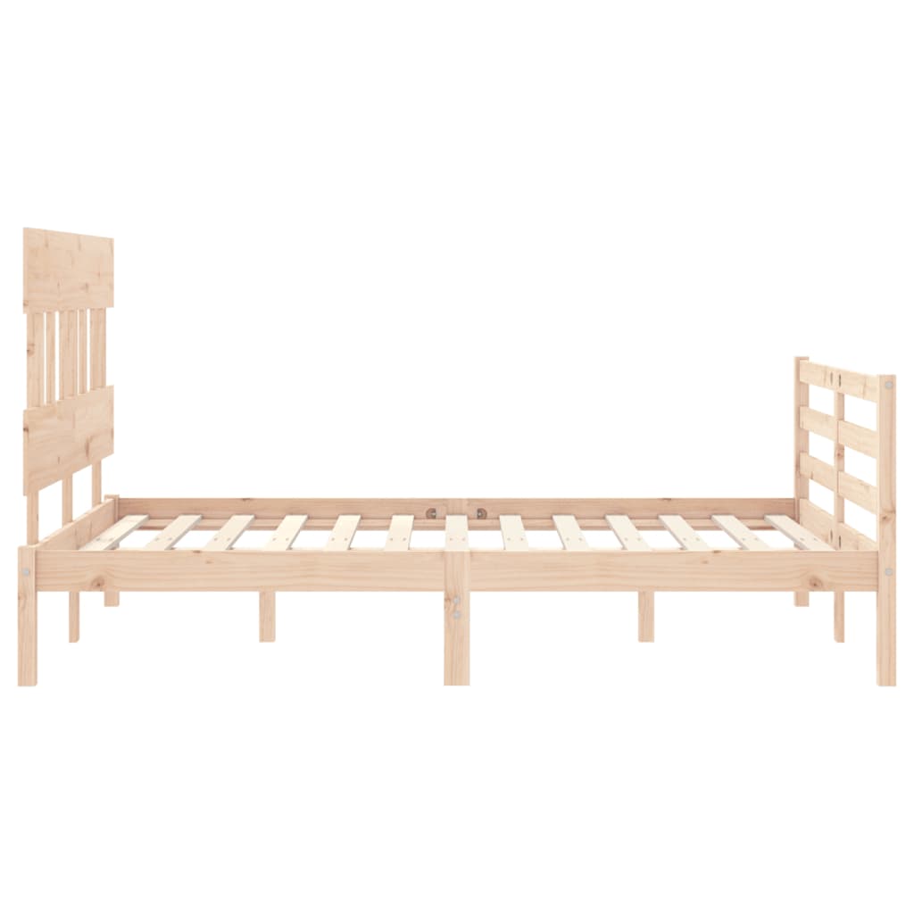 Estrutura de cama com cabeceira 140x190 cm madeira maciça