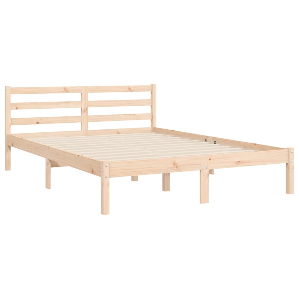 Estrutura de cama com cabeceira 140x190 cm madeira maciça