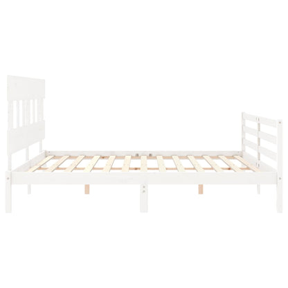 Estrutura cama Super King Size c/ cabeceira madeira branco