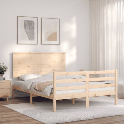 Estrutura de cama com cabeceira 120x200 cmmadeira maciça