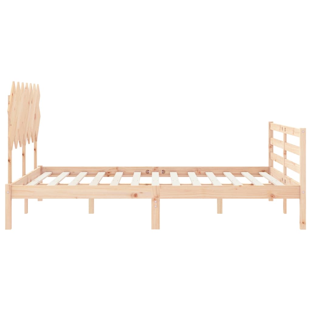 Estrutura de cama com cabeceira 140x190 cm madeira maciça