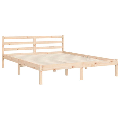 Estrutura de cama com cabeceira 140x190 cm madeira maciça