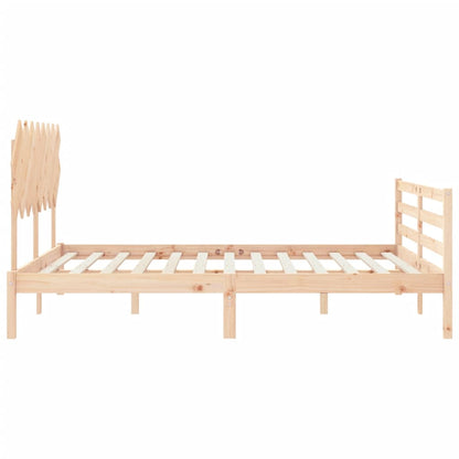 Estrutura de cama com cabeceira 160x200 cm madeira maciça