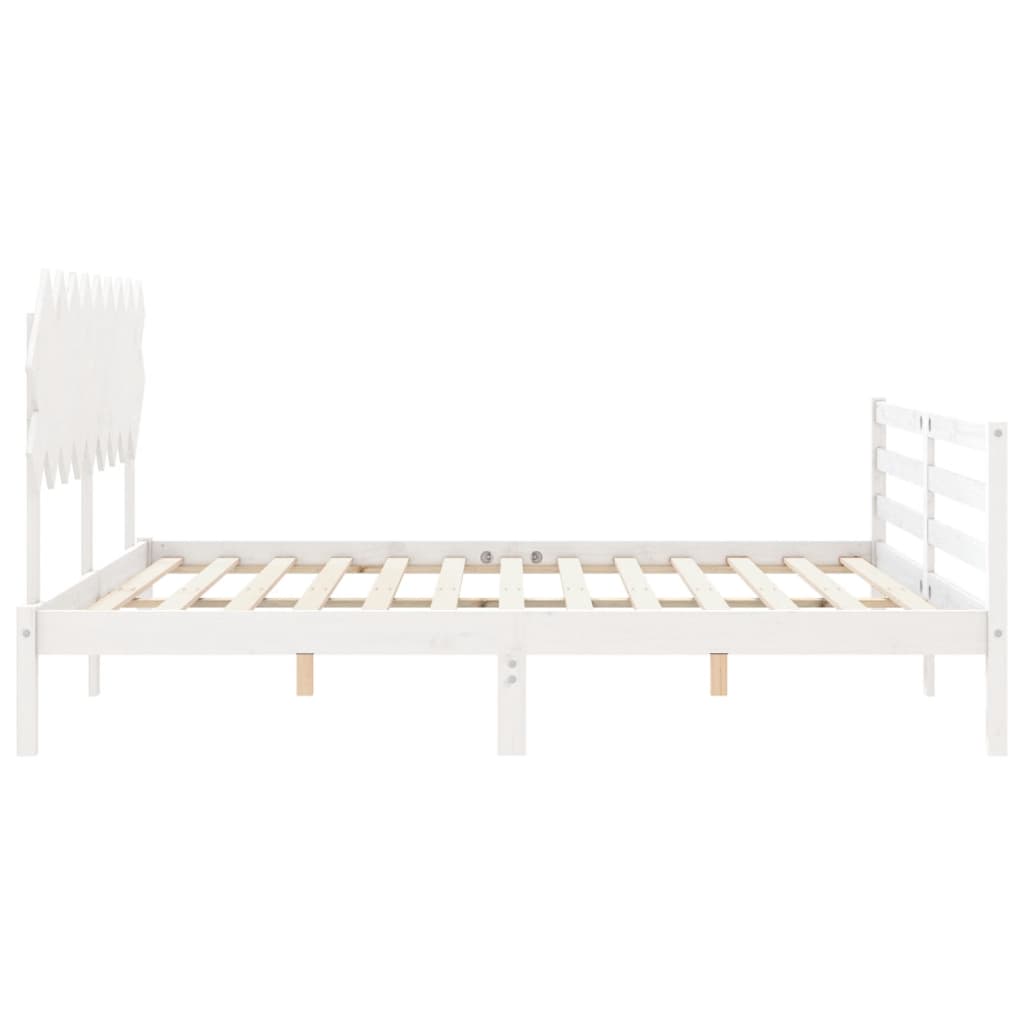 Estrutura cama Super King Size c/ cabeceira madeira branco