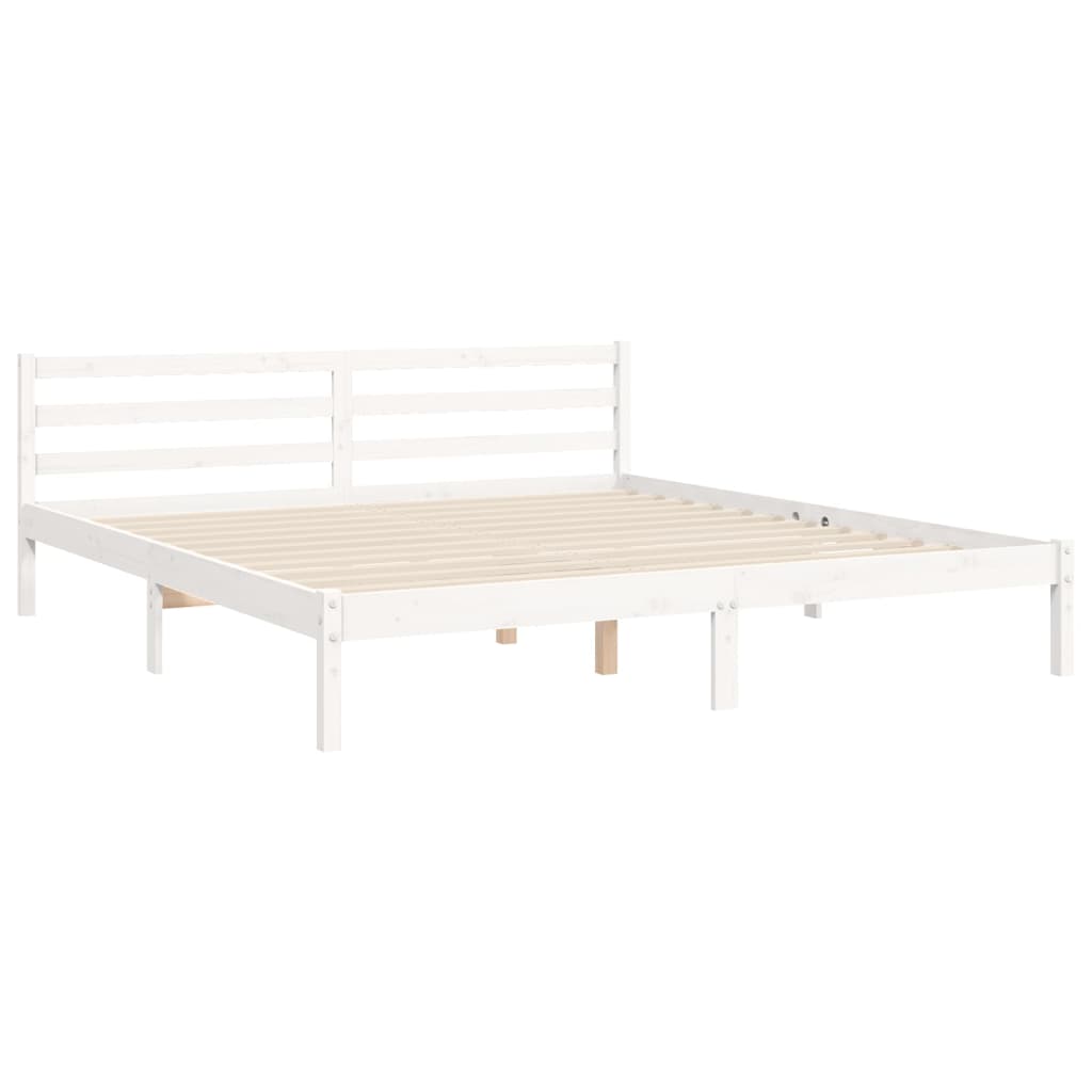 Estrutura cama Super King Size c/ cabeceira madeira branco