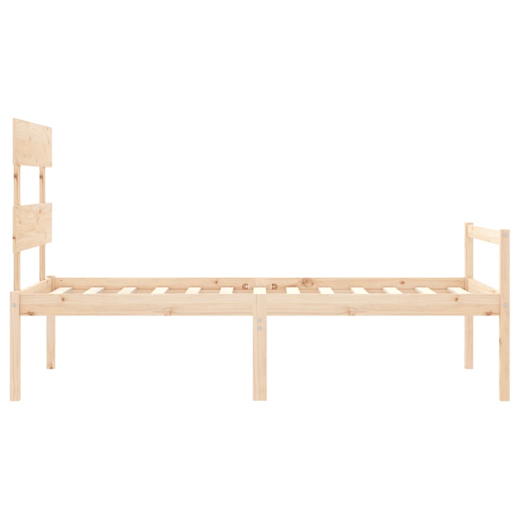 Cama para idosos com cabeceira 90x200 cm madeira maciça