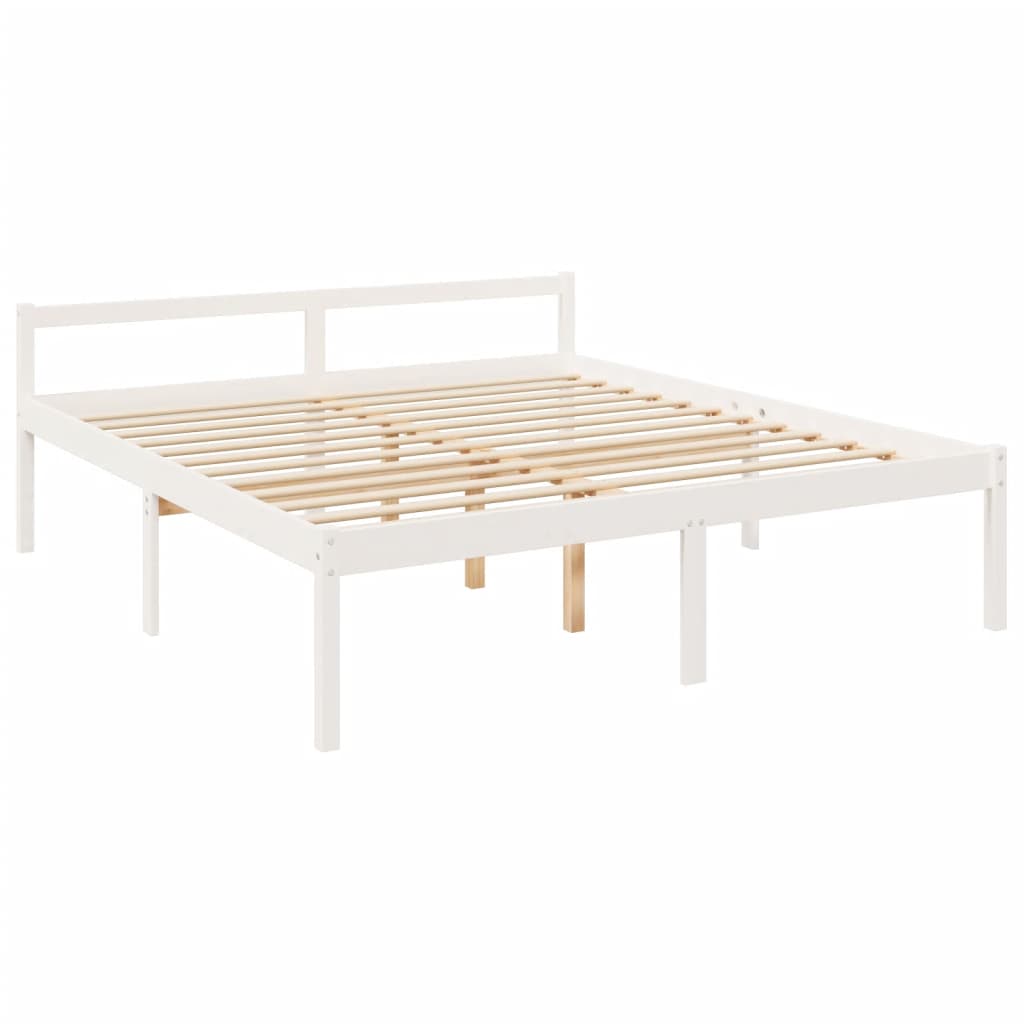 Estrutura cama Super King Size c/ cabeceira madeira branco