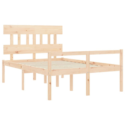 Estrutura de cama com cabeceira 140x190 cm madeira maciça