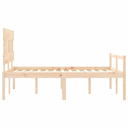 Estrutura de cama com cabeceira 140x190 cm madeira maciça