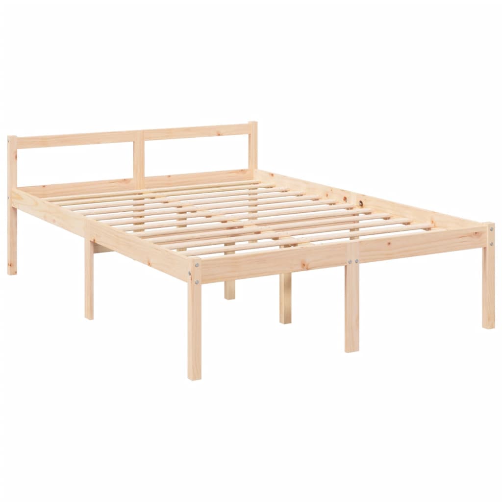 Estrutura de cama com cabeceira 120x200 cmmadeira maciça