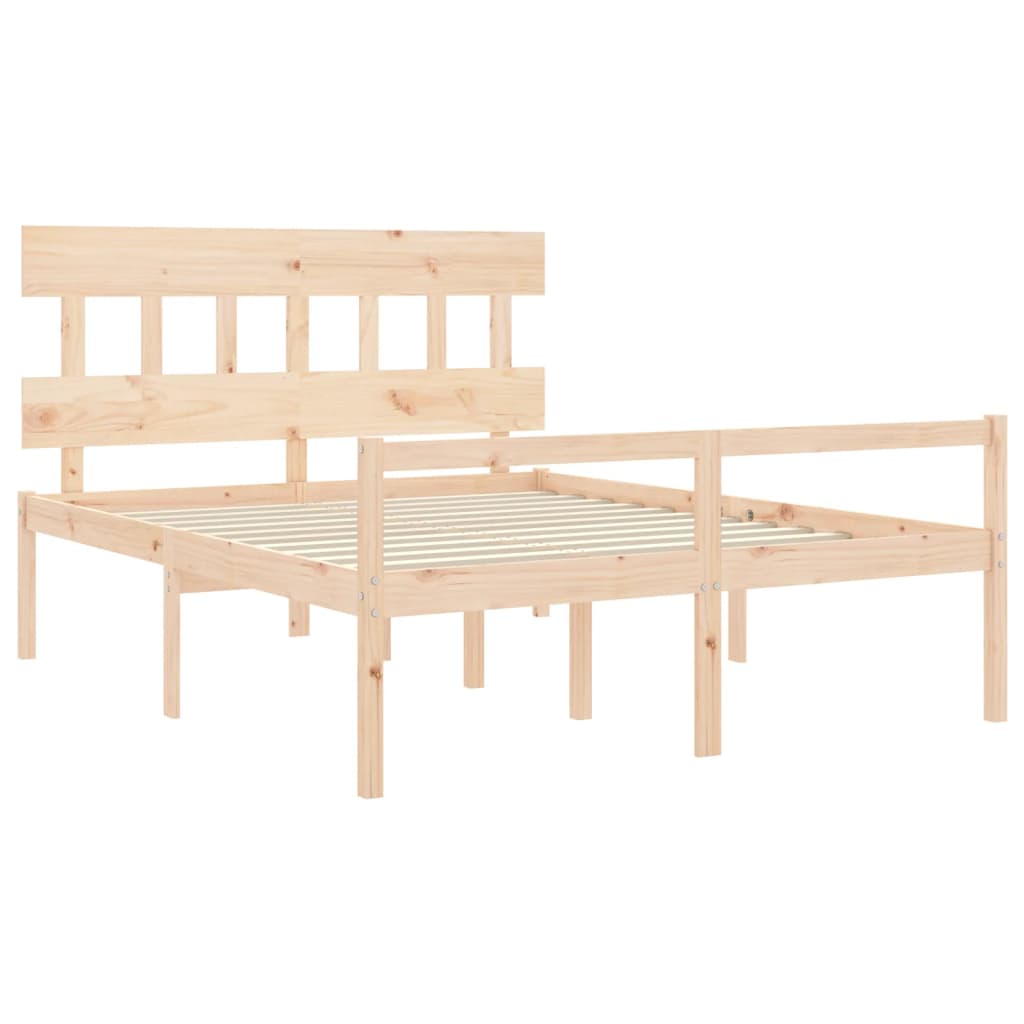 Cama para idosos com cabeceira 160x200 cm madeira maciça