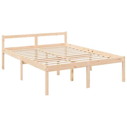 Cama para idosos com cabeceira 160x200 cm madeira maciça