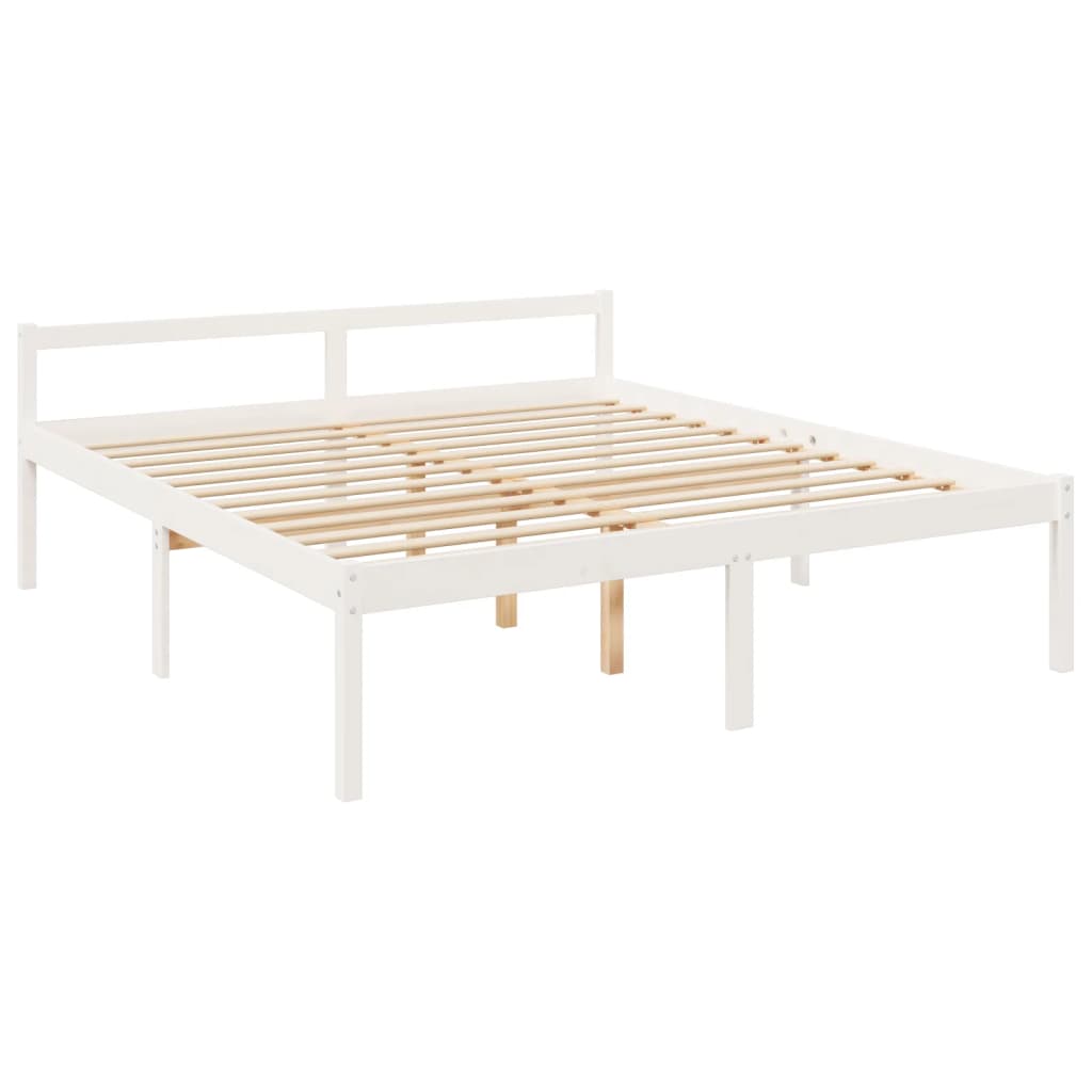 Estrutura cama Super King Size c/ cabeceira madeira branco