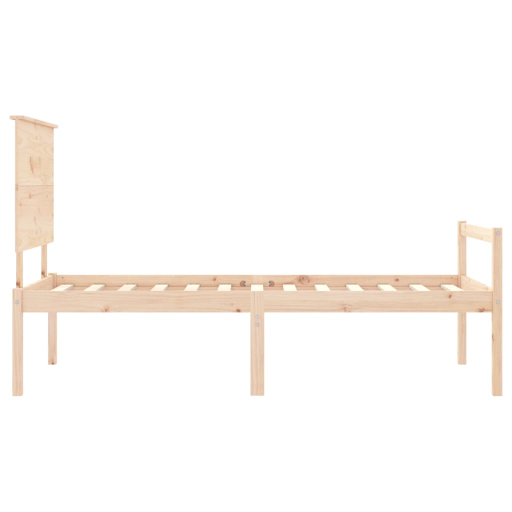 Cama para idosos com cabeceira 100x200 cm madeira maciça