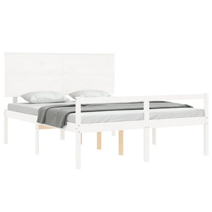 Cama para idosos king size com cabeceira madeira maciça branco