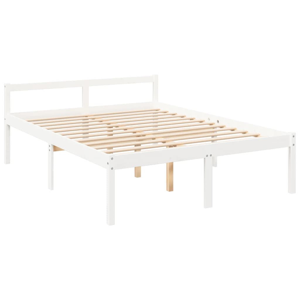 Cama para idosos king size com cabeceira madeira maciça branco