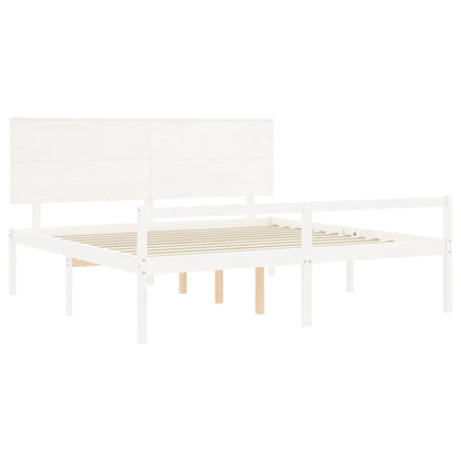 Cama idosos super king size c/ cabeceira madeira maciça branco