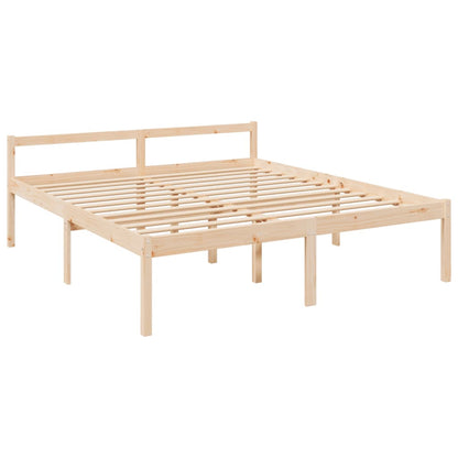 Cama para idosos com cabeceira 200x200 cm madeira maciça