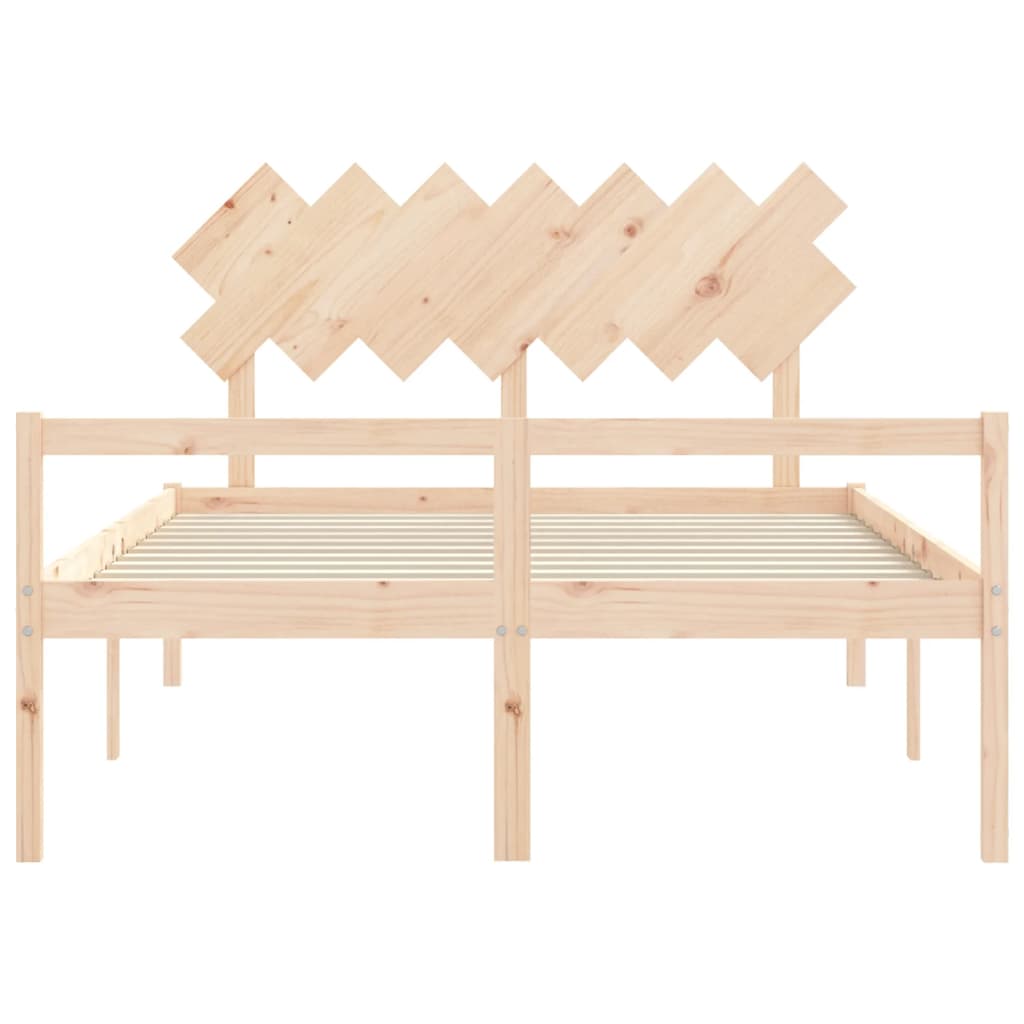 Estrutura de cama com cabeceira 140x190 cm madeira maciça