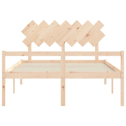 Estrutura de cama com cabeceira 140x190 cm madeira maciça