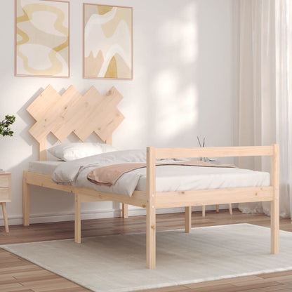 Cama para idosos com cabeceira 90x200 cm madeira maciça