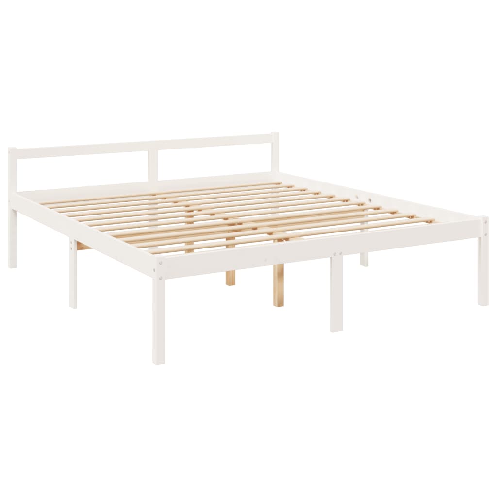 Estrutura cama Super King Size c/ cabeceira madeira branco