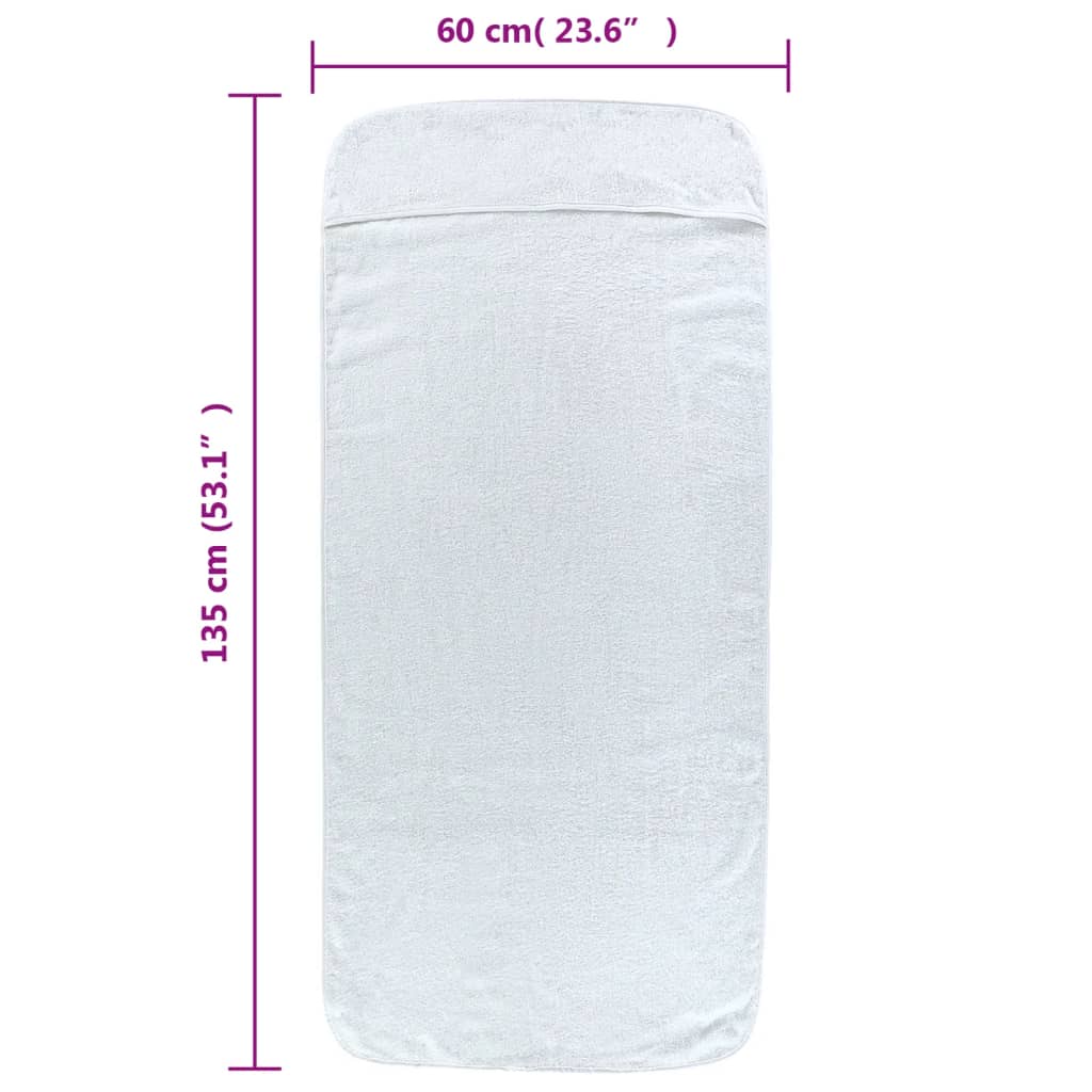 Toalhas de praia 4 pcs 60x135 cm tecido 400 GSM branco