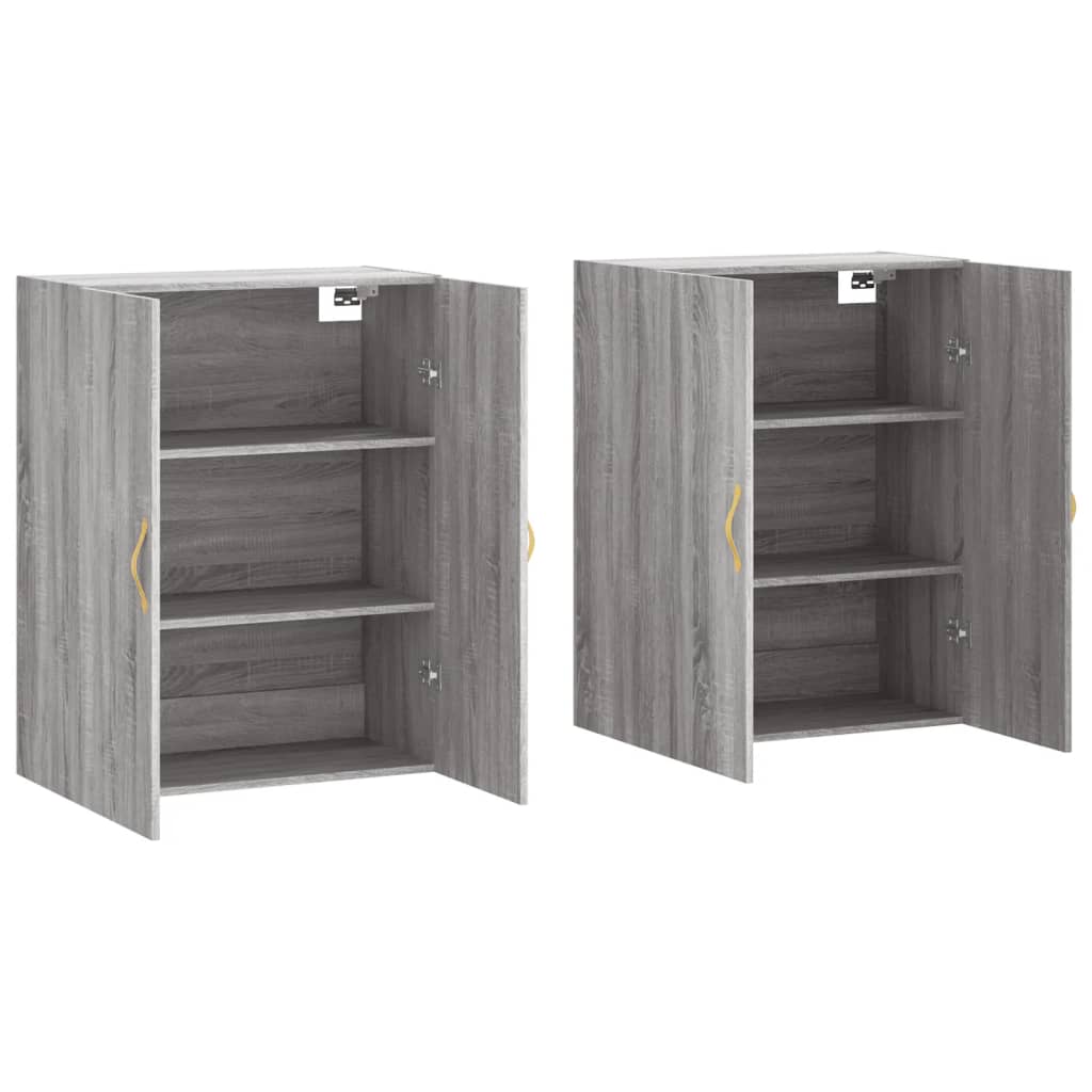 Armários de parede 2 pcs 69,5x34x90 cm cinzento sonoma