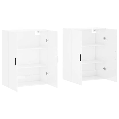 Armários de parede 2 pcs 69,5x34x90 cm branco brilhante