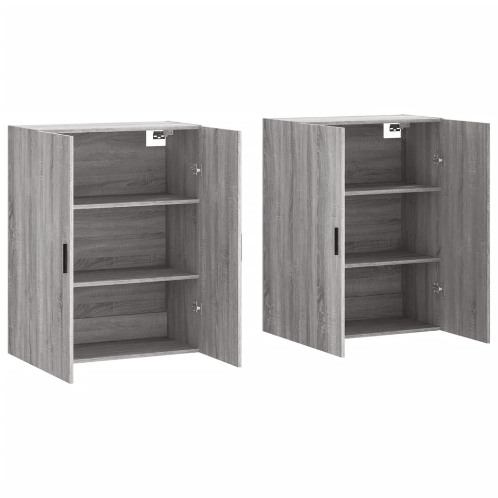 Armários de parede 2 pcs 69,5x34x90 cm cinzento sonoma