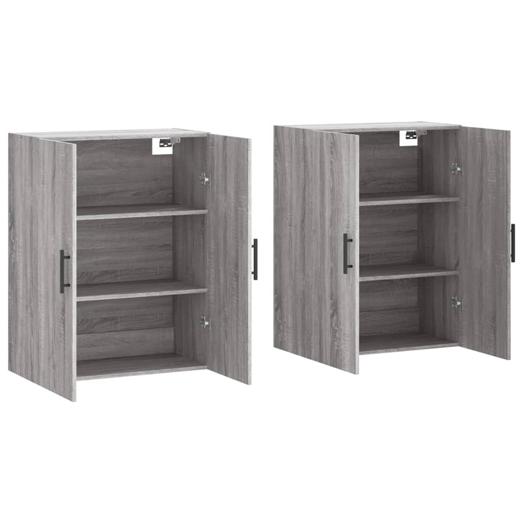 Armários de parede 2 pcs 69,5x34x90 cm cinzento sonoma