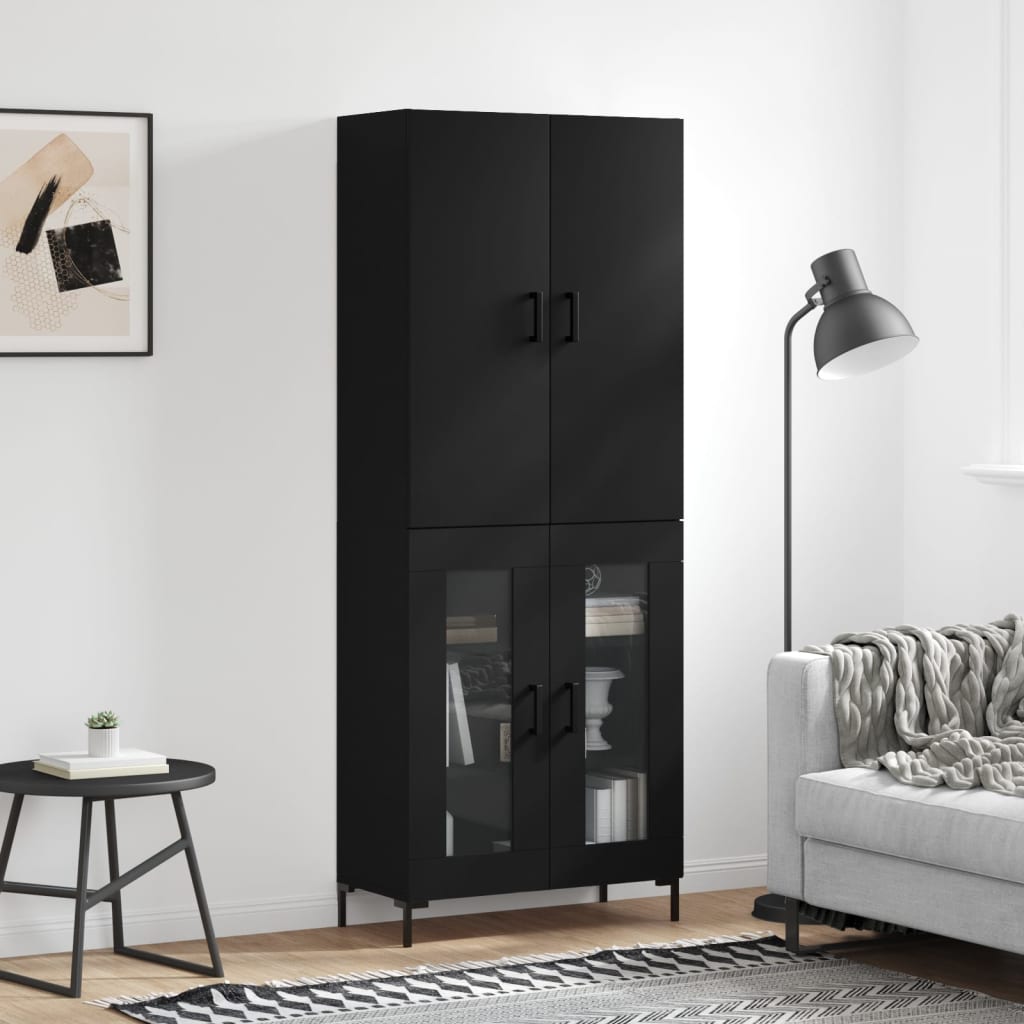 Armário Alto Madi de 180 cm - Preto - Design Moderno