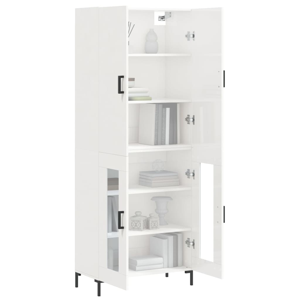 Armário Alto Madi de 180 cm - Branco Brilhante - Design Moderno