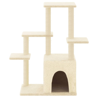 Árvore para gatos c/ postes arranhadores sisal 97,5 cm creme