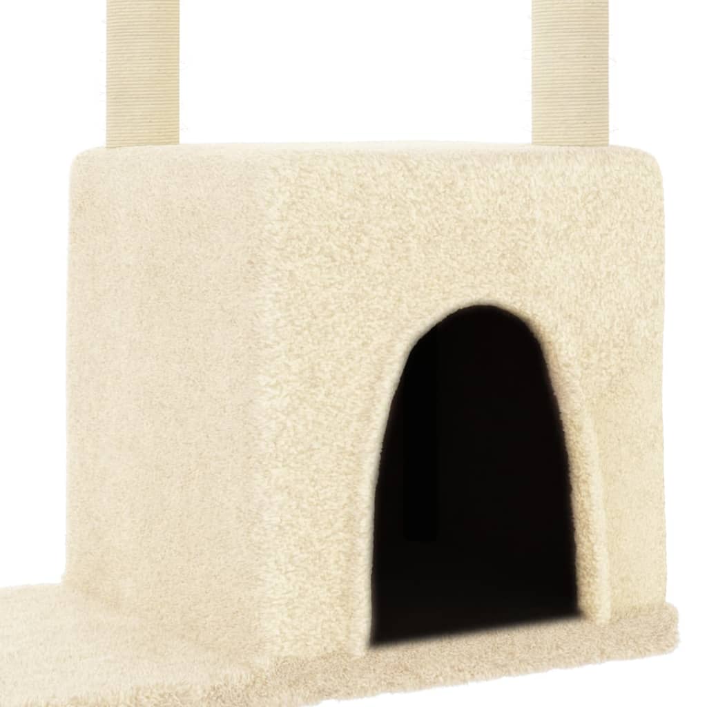 Árvore para gatos c/ postes arranhadores sisal 97,5 cm creme