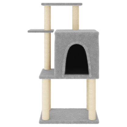 Árvore p/ gatos c/ postes arranhadores sisal 97 cm cinza-claro