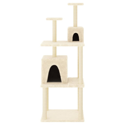 Árvore p/ gatos c/ postes arranhadores sisal 167 cm cor creme